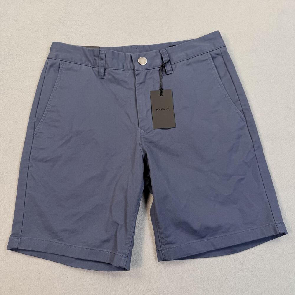 Bonobos Shorts Mens 28 Blue Chino Stretch Cotton Canvas Flat Front Casual
